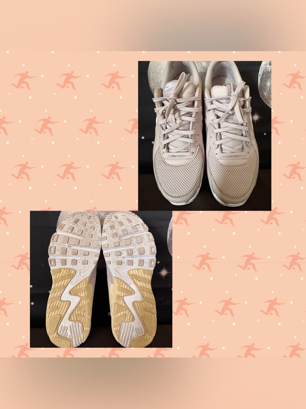 👟#461-Nike Air Max Lgt. Beige-Tan Mesh/Suede Running Shoes Sz. 8.5 in Great Cond